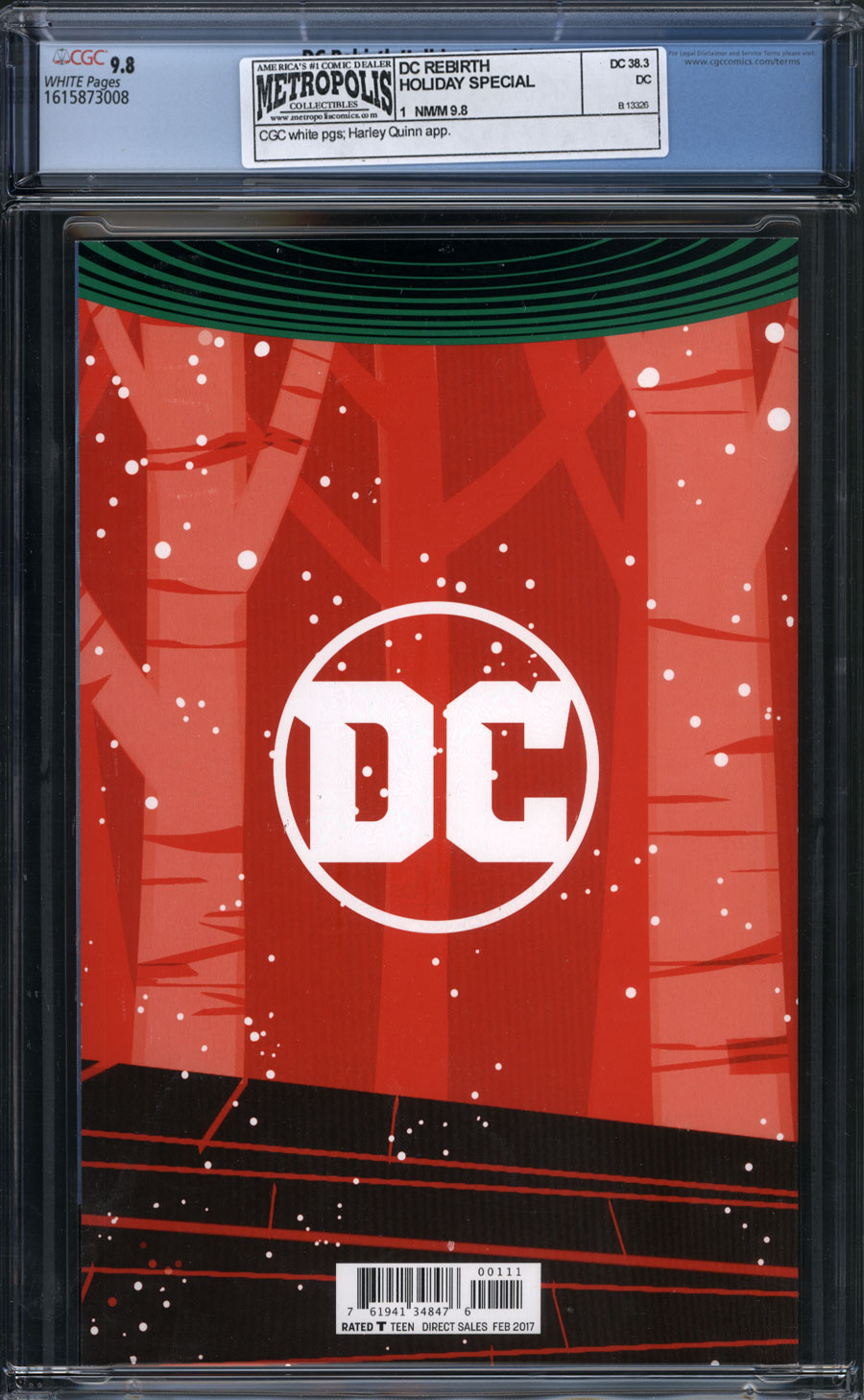 View back cover of DC REBIRTH HOLIDAY SPECIAL #1